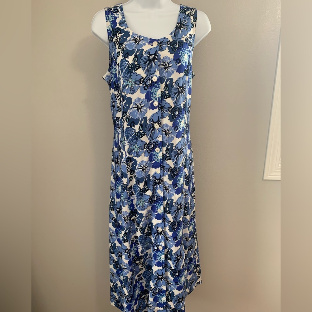 NWT Blair Sleeveless Blue Floral Maxi Dress